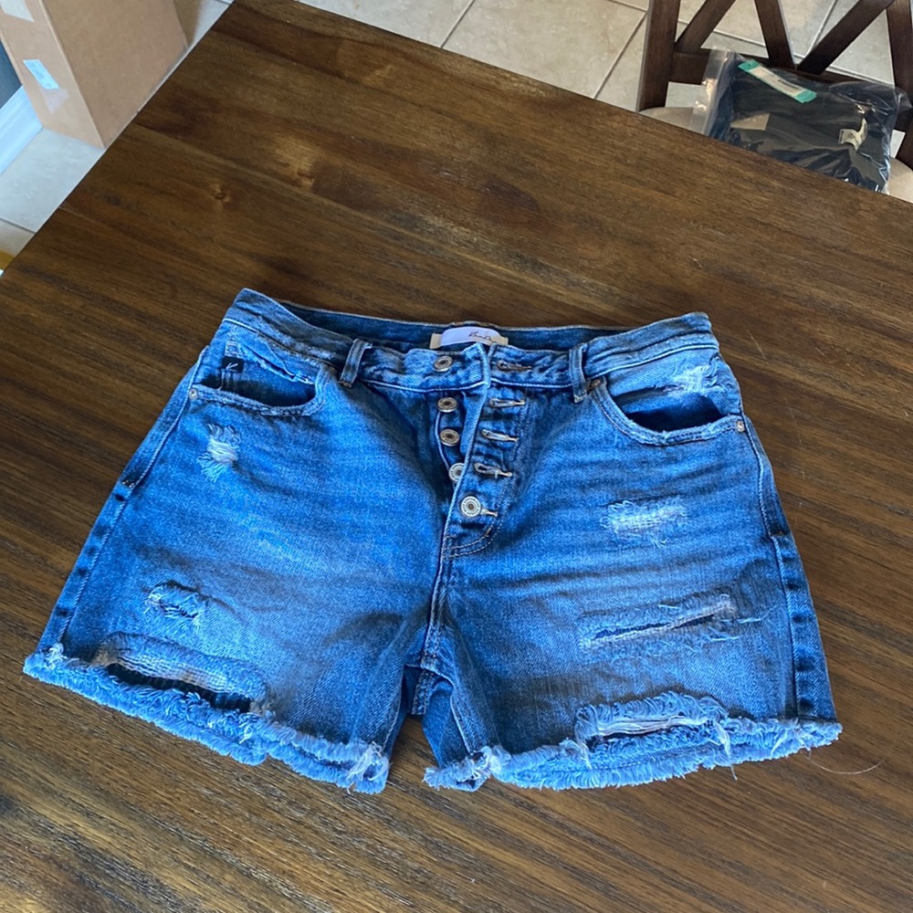 Kancan denim shorts button fly